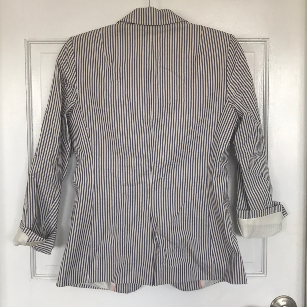 Banana Republic Seersucker Blazer Sz4 - Picture 3 of 3